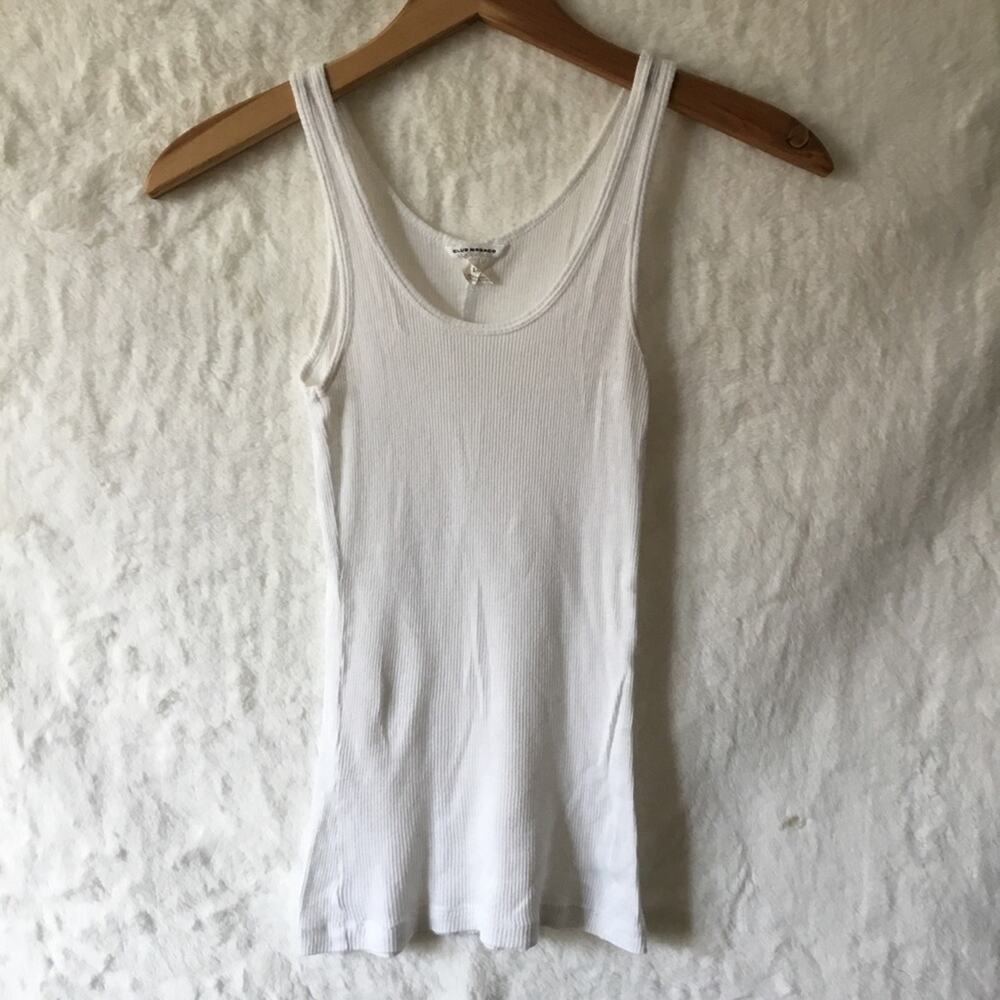 Club Monaco White Ribbed Tank Top